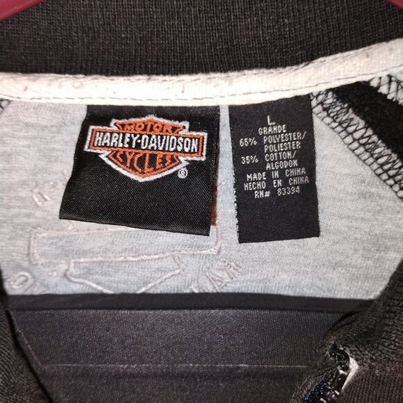 VTG HD Harley-Davidson KC, MO 1/4 Zip Dark Gray LS Sweatshirt Mens Size Large - Picture 6 of 7